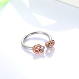  Silver Open Lover Knot Fashion Ring