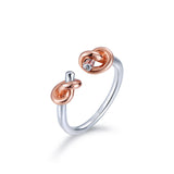 S925 Sterling Silver Open Lover Knot Fashion Ring
