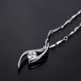 silver fashion cubic zircon pendant necklace