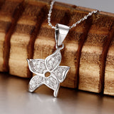 Silver Starlight Zircon Pendant Necklace