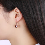 S925 Sterling Silver Rose Gold Pearl Drop Earrings