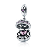  Silver Zirconia Love Surprise Charms
