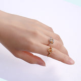 Natural Crystal S925 Sterling Silver Ring Opening Korean Fashion Jewellery