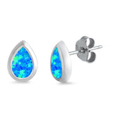 S925 Sterling Silver Opal Heart Stud Earrings