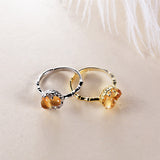 Natural Crystal S925 Sterling Silver Ring Opening Korean Fashion Jewellery