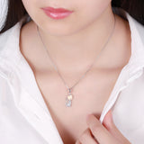 S925 sterling silver cute kitten pendant necklace Epoxy jewelry