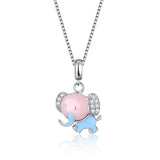 S925 Sterling Silver Baby Elephant Pendant Necklace  Korean Epoxy Jewellery