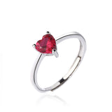 heart-shaped diamond open ring