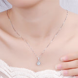 S925 sterling silver cubic zircon  flower pendant necklace wholesale