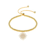 S925 sterling silver snowflake round bead fashion bracelet