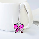 Animal Rose Red Butterfly Shaped Necklace Wholesale 925 Sterling Silver Necklace For Girls