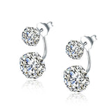 double diamond zircon earrings