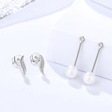 S925 Sterling silver earrings leaf stud earrings long bead earrings