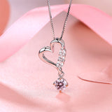 silver heart shaped love pendant necklace