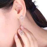 S925 Sterling Silver Tassel Hypoallergenic Zirconc Drop Earrings
