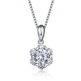 S925 sterling silver zircon snowflake necklace fashion pendant jewelry