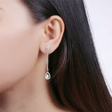 silver tassel drop stud earrings