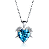 S925 Sterling Silver Cubic Zircon Dolphin Pendant Fashion Audrey Blue Crystal Jewellery