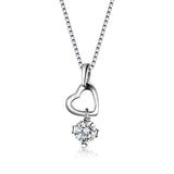 S925 sterling silver heart-shaped love pendant necklace