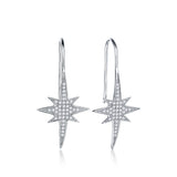 S925 sterling silver star crystal Crawlers earrings fashion European and American earrings