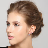 S925 sterling silver earrings female Korean light luxury line cross long diamond stud earrings
