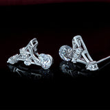 S925 Sterling Silver Earrings Female Korean Fashion Personality Single Diamond Paris Tower earring