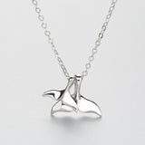 S925 sterling silver fashion personality wild item decorated dolphin double fishtail necklace