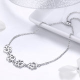 S925 sterling silver white gold plated cute pet claw mark bracelet