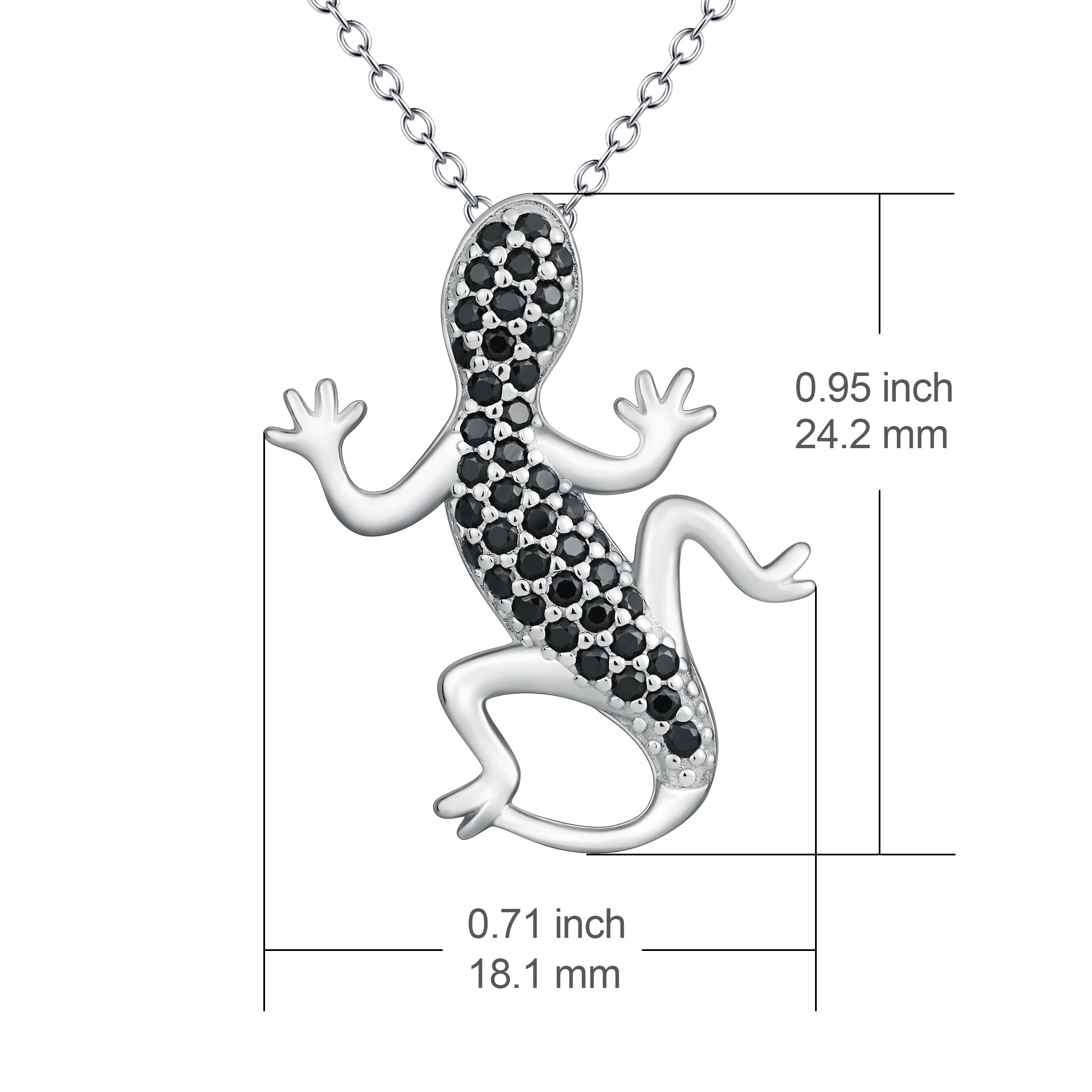 Gecko Shape Design Necklace Pendant Chain Animal Fashion Jewelry