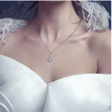 925 Sterling Silver Women CZ Pendant Necklace Elegant Crystal Cubic Zircon Necklace Sliver Fine jewelry For Women