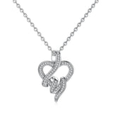 S925 sterling silver heart-shaped CZ necklace pendant  for Valentine's Day