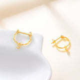 Yellow Gold Color Round Earrings Jewelry Fashion Earrings