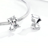 925 Sterling Silver Cute Tiger Beads Charm For Bracelet  Fashion Jewelry For Women and Men