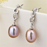 Purple pearl mount earrings design drop jewelry luxury earrings
