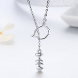 S925 Sterling Silver Cat Story Pendant Necklace Oxidized Necklace