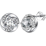 S925 Sterling Silver Fashion Personality Micro-Inlaid Zircon Vortex Earrings Jewelry Cross-Border Special