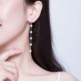 Long Chain Drop Earrings for girlfriend and mother  925 Sterling Silver Earrings Engagement Jewelry