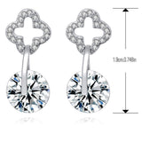 S925 Sterling Silver Creative Micro-Set Earrings Four-Leaf Clover Earrings Jewelry Cross-Border Exclusive