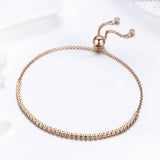 S925 Sterling Silver Rose Gold Plated Zircon Elegant Companion Bracelet