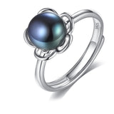 Freshwater Pearl Ring Wholesale 925 Sterling Silver Black Pearl Jewelry