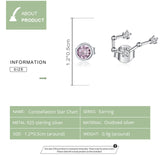 925 Sterling Silver Beautiful Constellation Cancer  Stud Earrings Precious Jewelry For Women