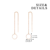 18K Gold European And American Popular Models Round Line Dangle Earring Women's Boutique Jewelry Rose Gold Plated