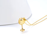 18K Gold Korean Love Cup Necklace Fashion Wild Clavicle Chain