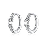 925 Sterling Silver Shining Infinite Love Hoops Earrings Precious Jewelry For Women