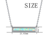 Trendy Jewelry Silver Opal Necklace, Gift Jewelry Custom Rectangle Jewelry for Women