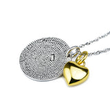 "Be Strong Be Courageous Be You " Carved Round And Golden Heart Shape Pendant Necklace