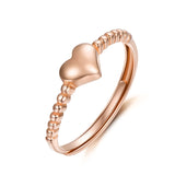 18K Gold European And American Heart-Shaped Opening Ring Small Fresh Ladies Jewelry