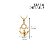 18K Gold European And American Fashion Heart-Shaped Round Zircon Necklace