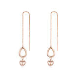18K Gold Europe And The United States New Long Line Water Droplets Dangle Earring Light Luxury Niche Ladies Jewelry