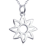 Natural Flower Shaped Necklace Customed 925 Sterling Silver For Gifts